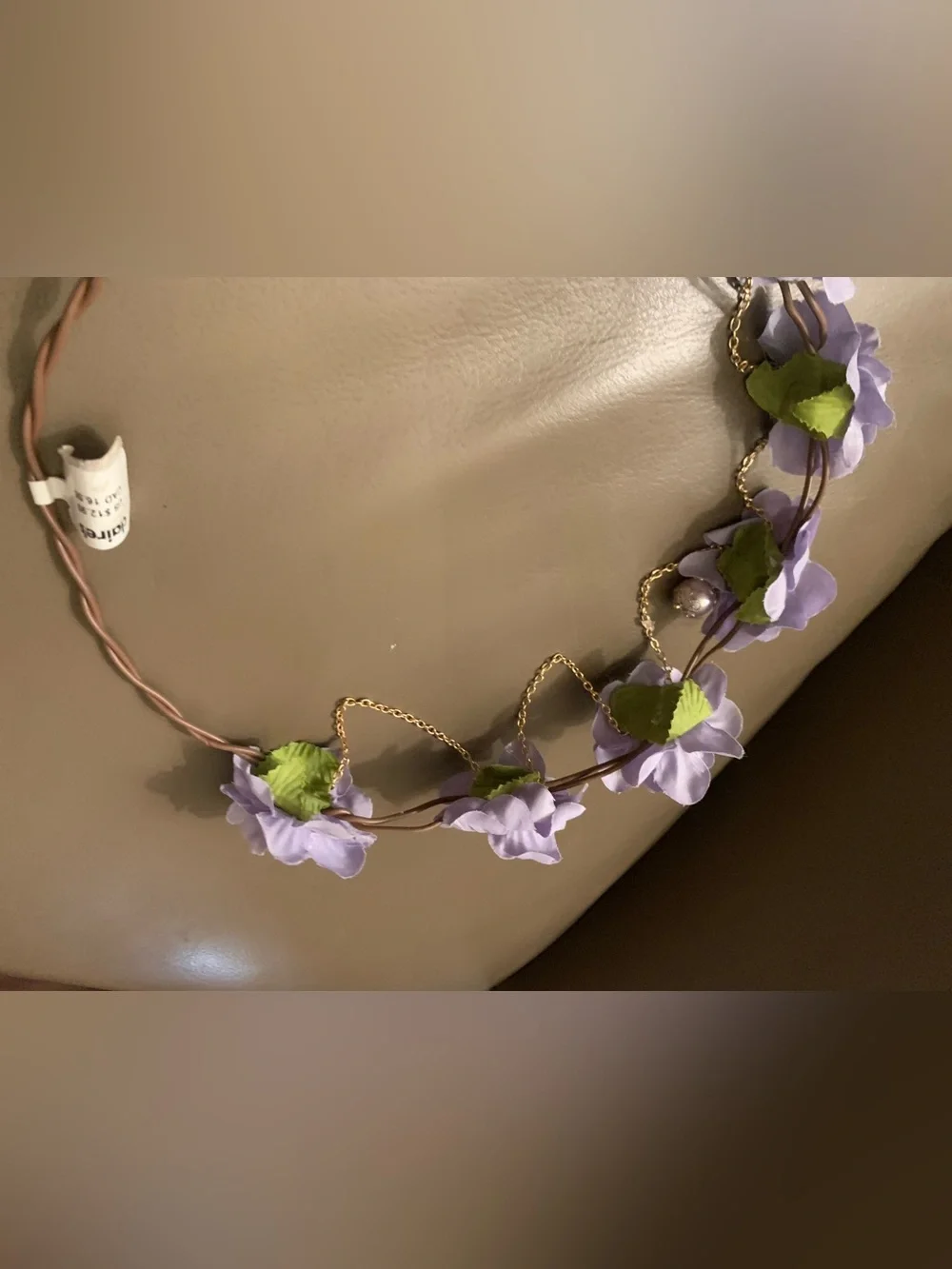 Claire's Lavender Floral 🪻Halo with Gold 💛Accent Chain